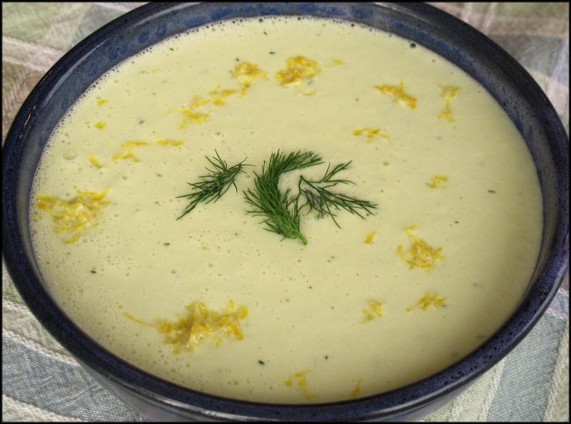 Cucumber soup garnished with dill and lemon zest. JACK CLEMONS PHOTO